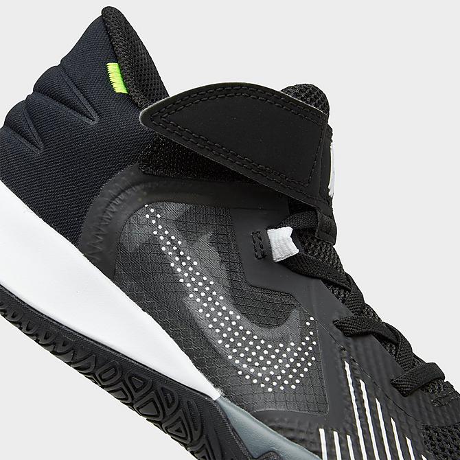 Front view of Little Kids' Nike Kyrie Flytrap 5 Basketball Shoes in Black/White/Anthracite/Cool Grey/Volt Click to zoom