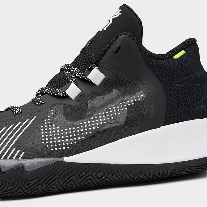 Front view of Big Kids' Nike Kyrie Flytrap 5 Basketball Shoes in Black/White/Anthracite/Cool Grey/Volt Click to zoom