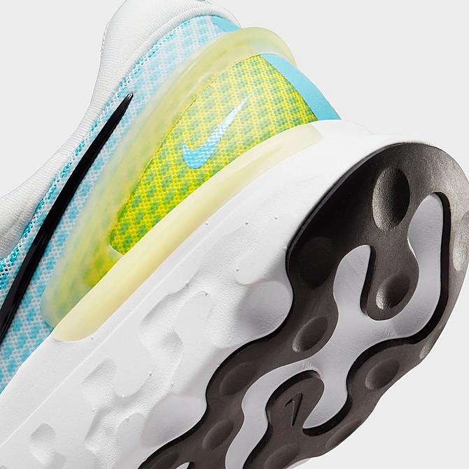 Front view of Men's Nike React Miler 3 Running Shoes in White/Black/Chlorine Blue/Vivid Sulfur Click to zoom