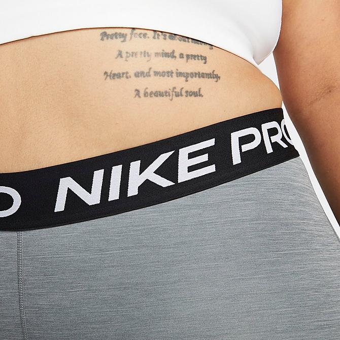 On Model 5 view of Women's Nike Pro 365 Leggings (Plus Size) in Smoke Grey/Heather/Black/White Click to zoom
