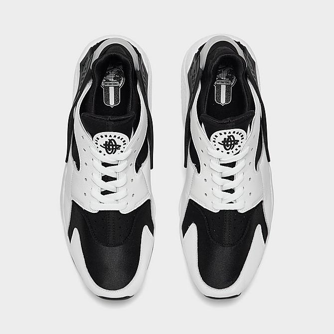 Back view of Men's Nike Air Huarache Casual Shoes in Black/White/Black Click to zoom