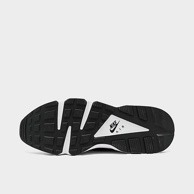 Bottom view of Men's Nike Air Huarache Casual Shoes in Black/White/Black Click to zoom