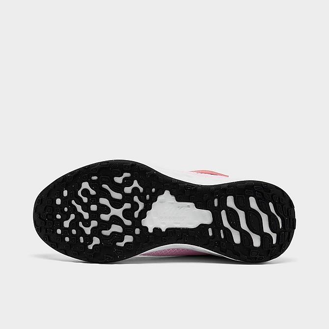 Bottom view of Girls' Little Kids' Nike Revolution 6 Running Shoes in Pink Foam/Black Click to zoom