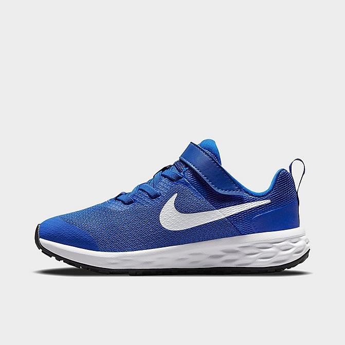 Right view of Little Kids' Nike Revolution 6 Running Shoes in Game Royal/Black/White Click to zoom