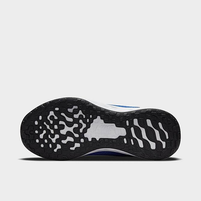 Bottom view of Little Kids' Nike Revolution 6 Running Shoes in Game Royal/Black/White Click to zoom