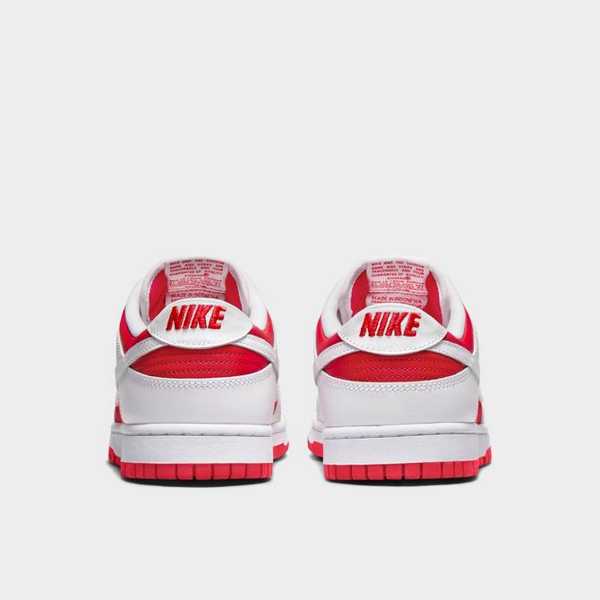 women's dunk low white and university red