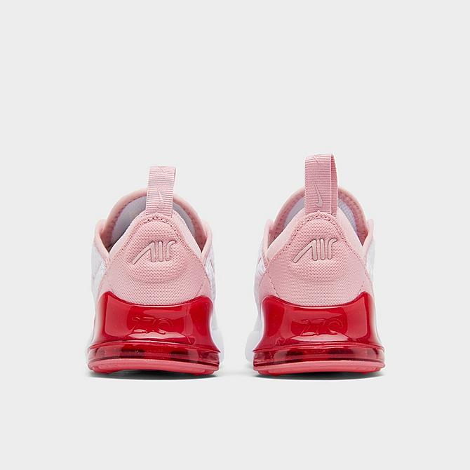Left view of Girls' Toddler Nike Air Max 270 Casual Shoes in White/Pink Glaze/Pink Salt Click to zoom