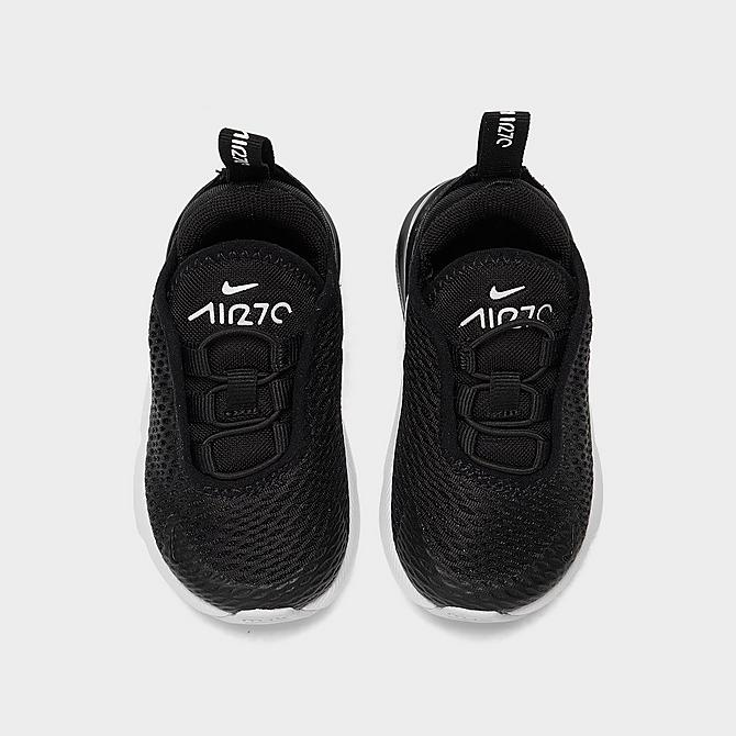 Back view of Kids' Toddler Nike Air Max 270 Casual Shoes in Black/White/Anthracite Click to zoom