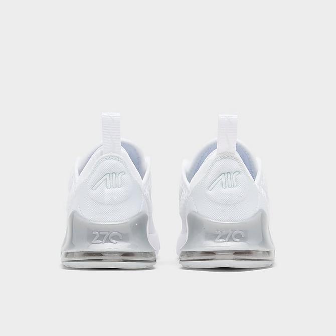 Left view of Kids' Toddler Nike Air Max 270 Casual Shoes in White/Metallic Silver Click to zoom