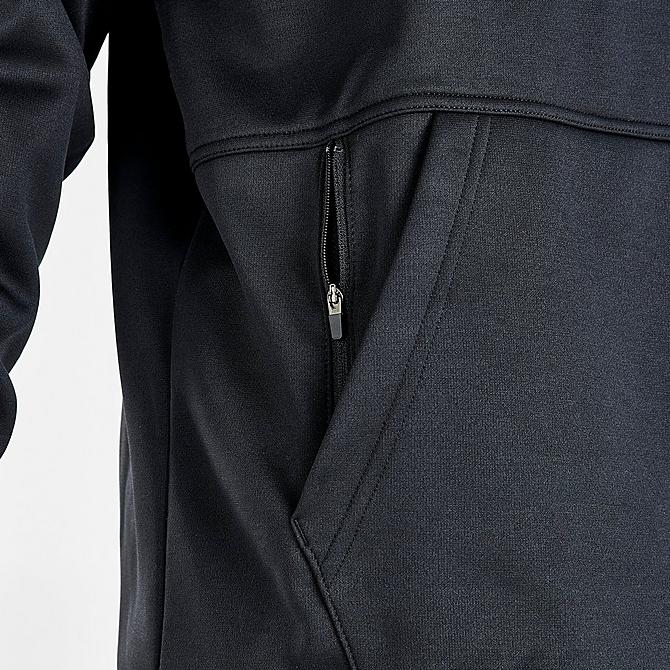 On Model 6 view of Men's Nike Therma-FIT Pullover Training Hoodie in Black/White Click to zoom