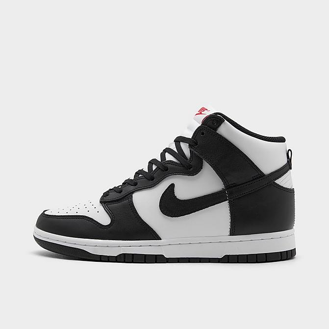 Right view of Women's Nike Dunk High Retro Casual Shoes in White/Black/University Red Click to zoom