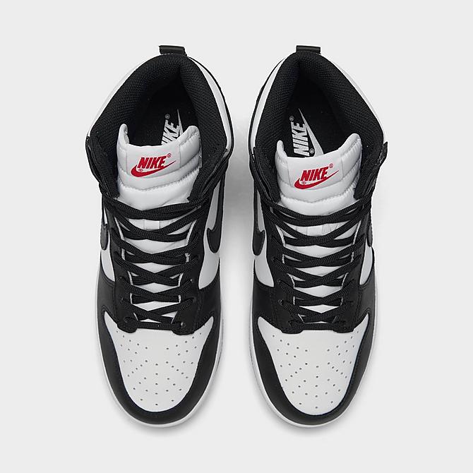Back view of Women's Nike Dunk High Retro Casual Shoes in White/Black/University Red Click to zoom