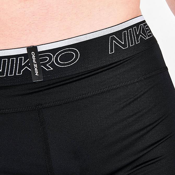 On Model 5 view of Men's Nike Pro Dri-FIT Compression Shorts in Black Click to zoom