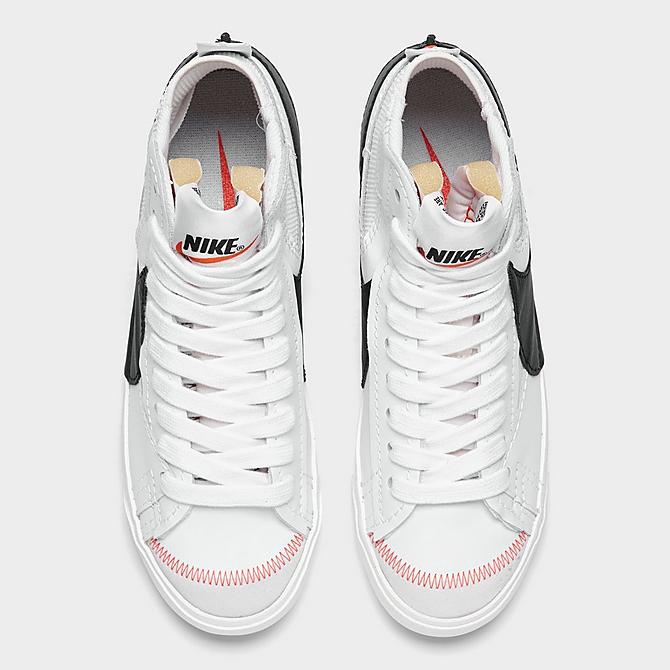 Back view of Nike Blazer Mid '77 Jumbo Swoosh Casual Shoes in White/White/Sail/Black Click to zoom