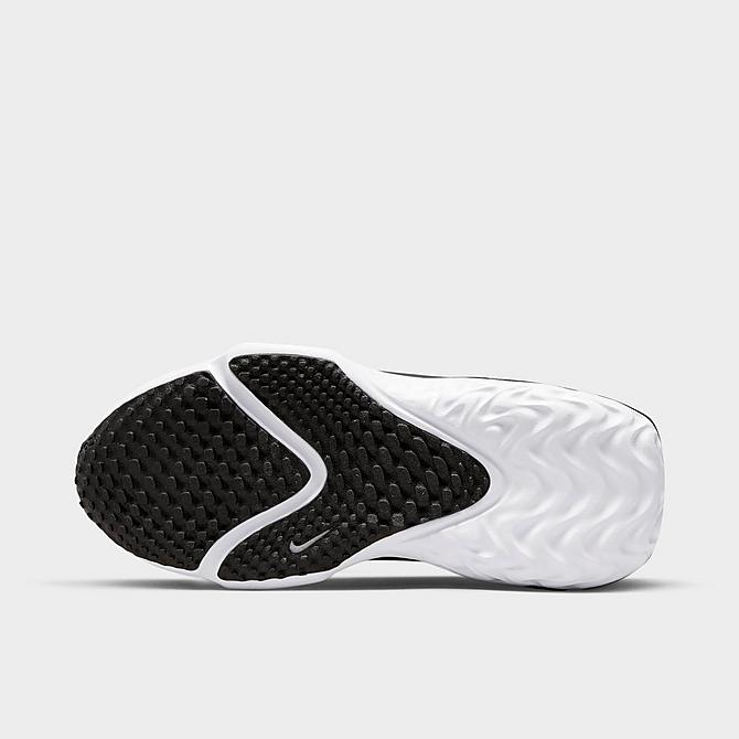 Bottom view of Little Kids' Nike Flow Casual Shoes in Black/Off Noir/White/Medium Ash Click to zoom
