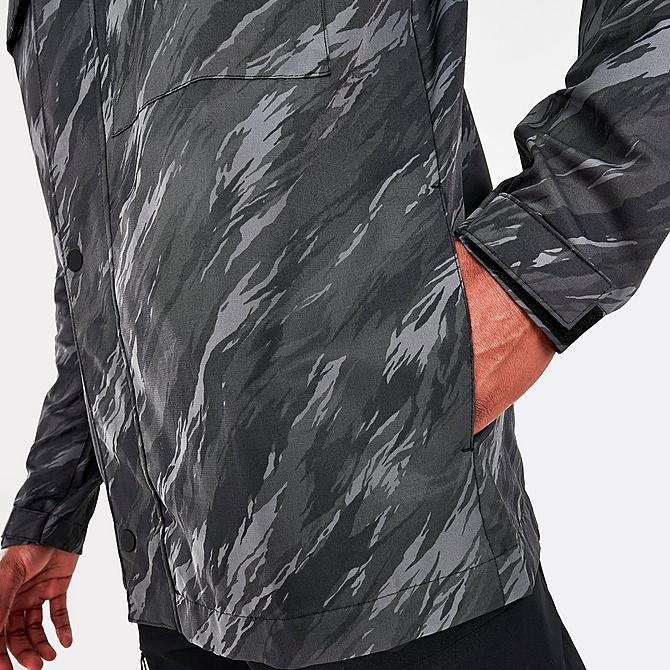 On Model 5 view of Men's Nike Sportswear Essentials+ Unlined M65 Allover Print Jacket in Black/Orange Click to zoom