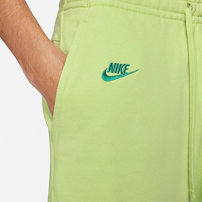 On Model 5 view of Men's Nike Sportswear Essentials+ French Terry Shorts in Light Lemon Twist/Light Lemon Twist Click to zoom