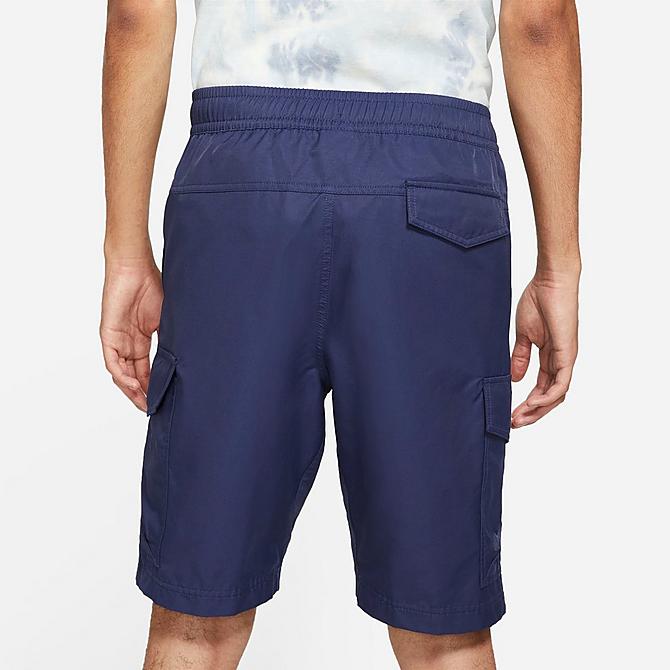 Front Three Quarter view of Men's Nike Sportswear Unlined Utility Cargo Shorts in Navy/White Click to zoom