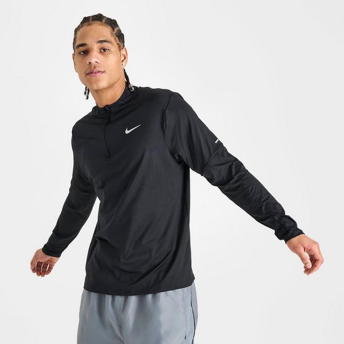 Black half zip online running top