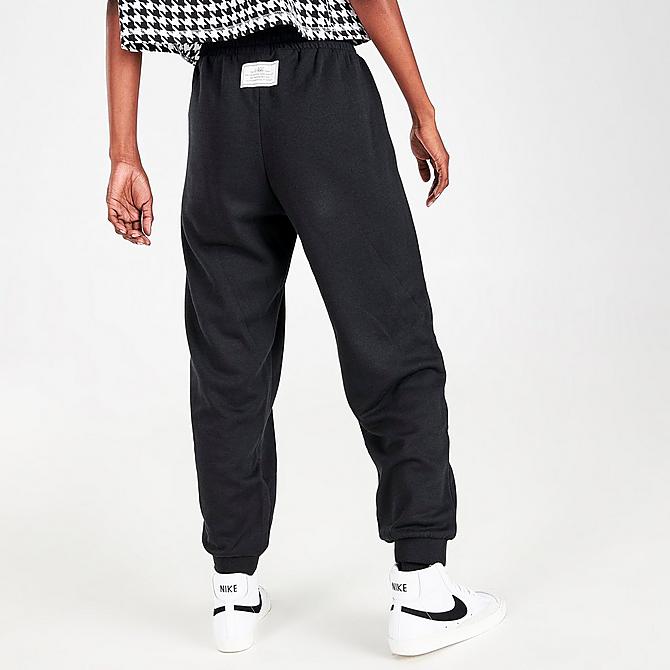 Back Right view of Women's Nike Sportswear Icon Clash Houndstooth Jogger Pants in Black/Chile Red Click to zoom