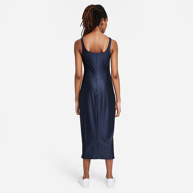 Front Three Quarter view of Women's Nike Sportswear Icon Clash Cami Dress in Midnight Navy/Black Click to zoom