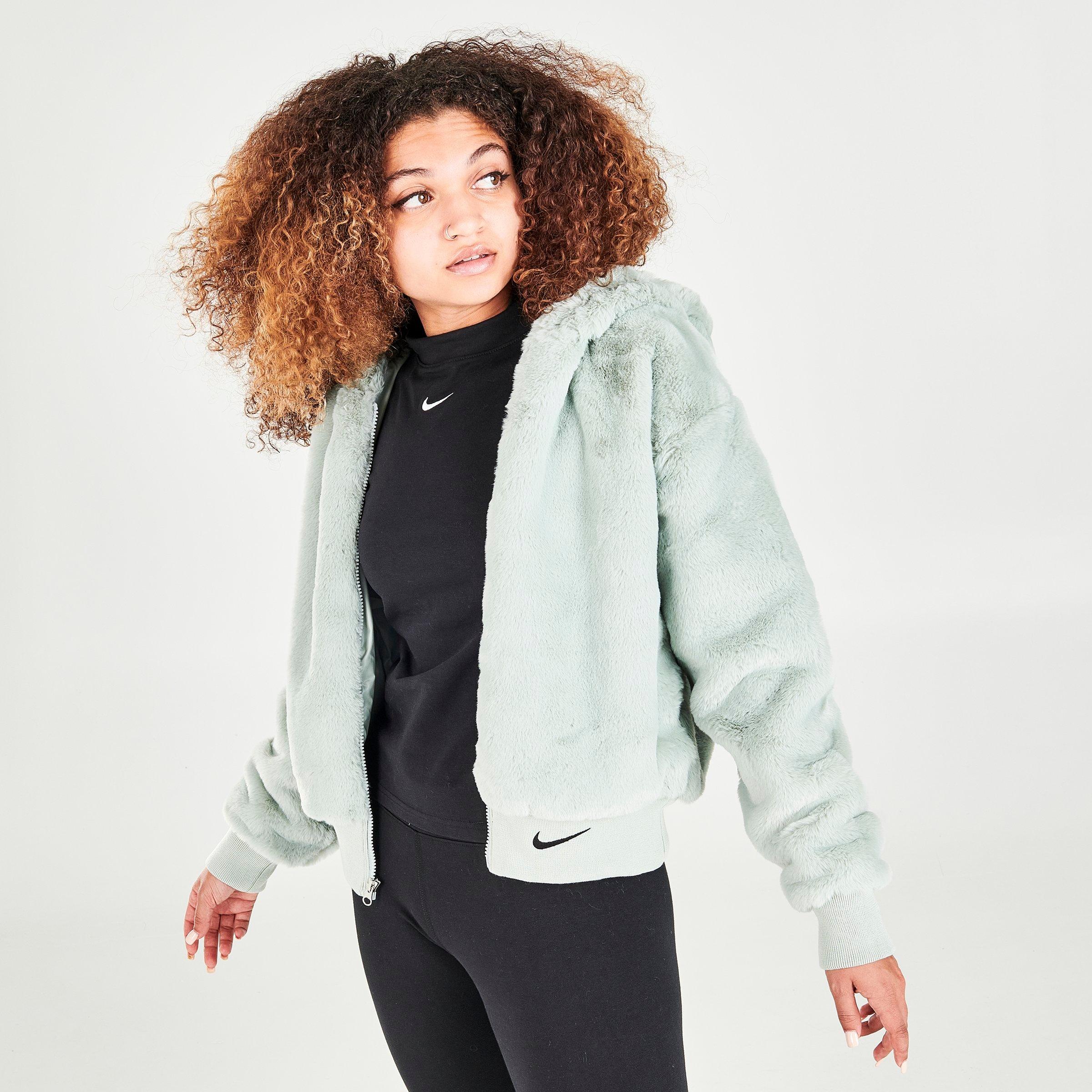 nike sportswear women's faux fur jacket