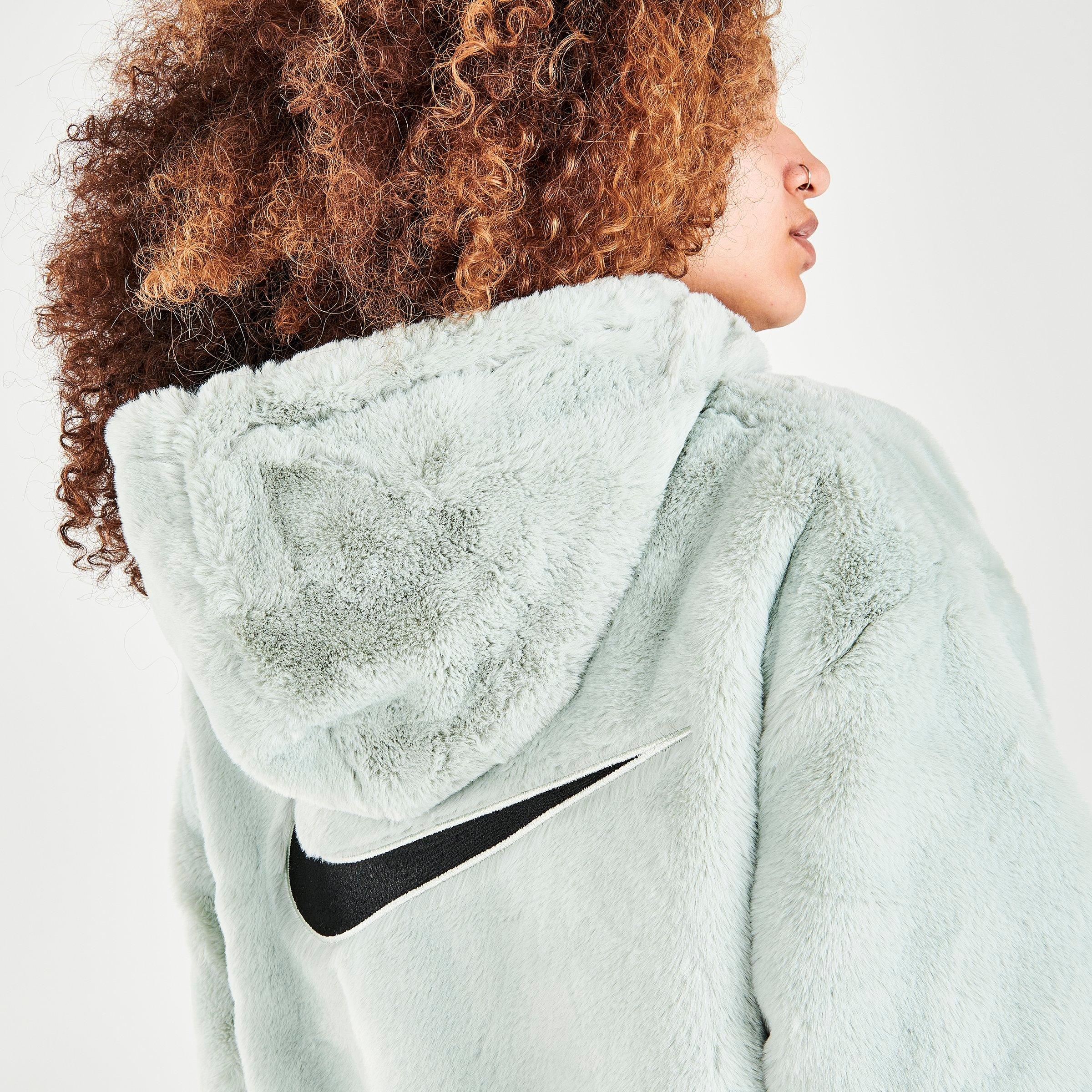 women's faux fur jacket nike sportswear