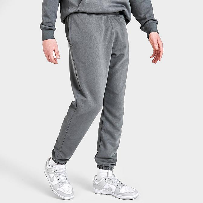 Back Left view of Men's Nike Sportswear Graphic Print Fleece Jogger Pants in Iron Grey/Iron Grey Click to zoom