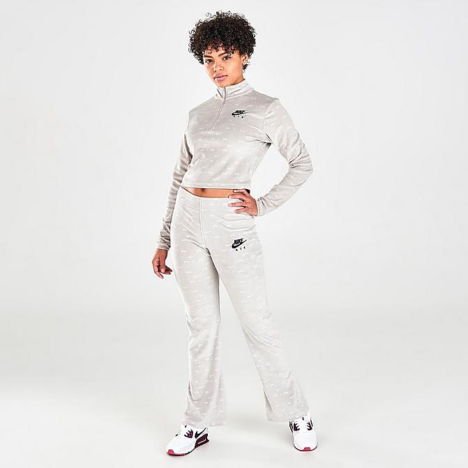 Front view of Women's Nike Air Velour Pants in College Grey/Black Click to zoom