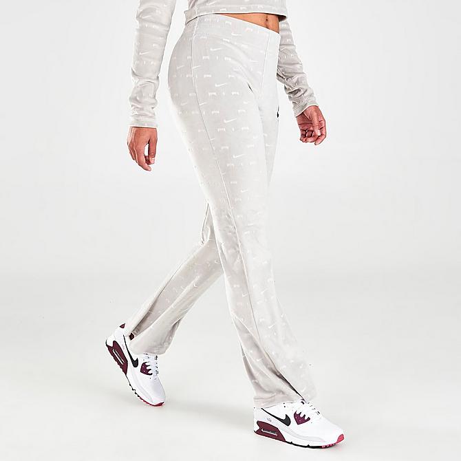 Back Left view of Women's Nike Air Velour Pants in College Grey/Black Click to zoom