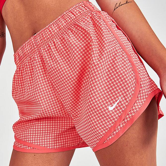 On Model 5 view of Women's Nike Dri-FIT Icon Clash Tempo Running Shorts in Magic Ember/Magic Ember/White Click to zoom