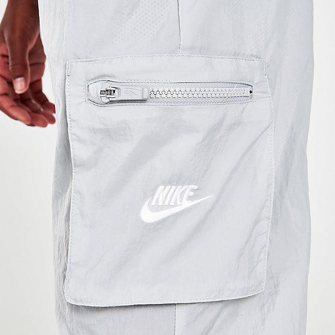 On Model 5 view of Girls' Nike Sportswear Woven Cargo Pants Click to zoom