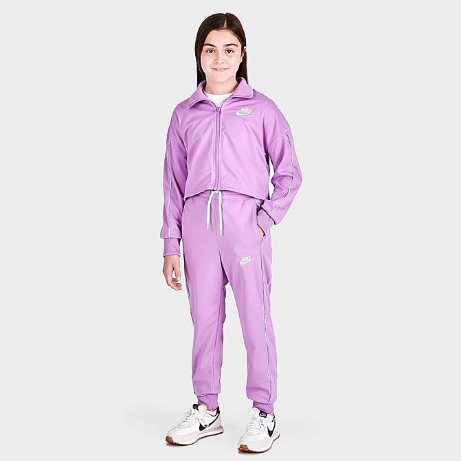 Girls Sportswear Tricot Track Suit in Purple/Violet Shock Size Medium 100% Polyester/Fleece/Knit Finish Line Girls Sport & Swimwear Sportswear Tracksuits 
