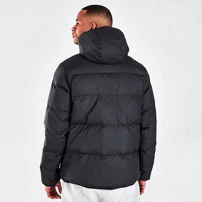 Back Right view of Men's Nike Sportswear Storm-FIT Windrunner Zip-Up Down Jacket in Black/Black/Black/Sail Click to zoom