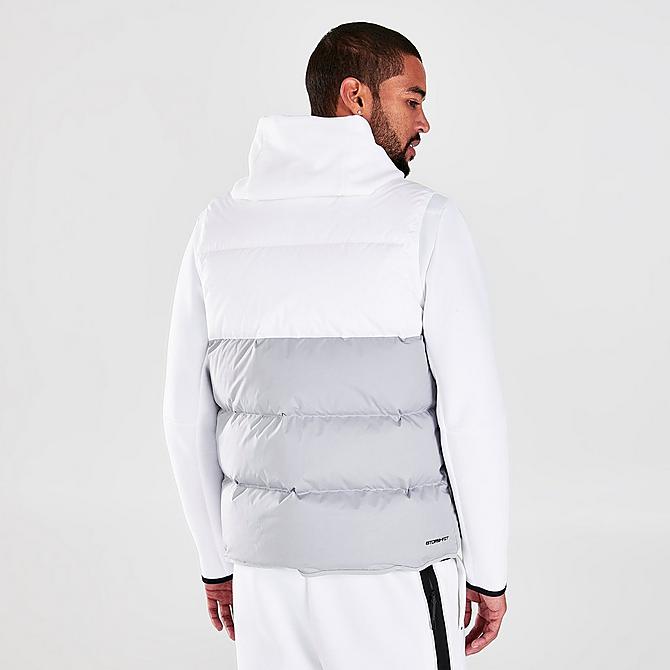 Back Right view of Men's Nike Sportswear Storm-FIT Windrunner Vest in White/Light Smoke Grey/Sail/Black Click to zoom
