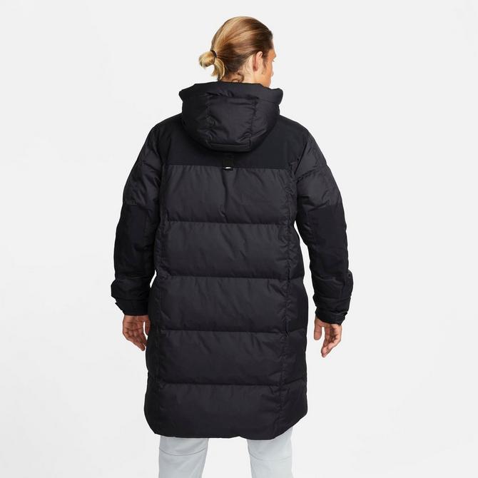 Front Three Quarter view of Men's Nike Sportswear Storm-FIT City Series Parka in Black/Black/Dark Smoke Grey Click to zoom