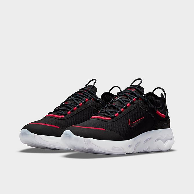 Three Quarter view of Men's Nike React Live SE Casual Shoes in Black/Anthracite/Sport Red/White/Pure Platinum Click to zoom
