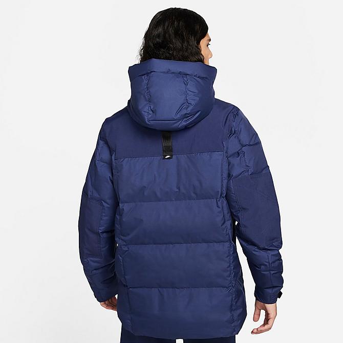 Front Three Quarter view of Men's Nike Sportswear Storm-FIT City Series Down Jacket in Midnight Navy/Black Click to zoom