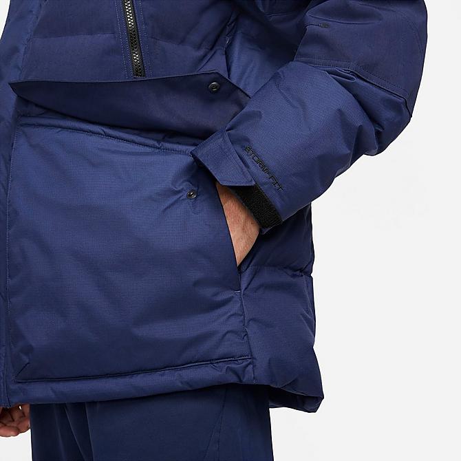 On Model 5 view of Men's Nike Sportswear Storm-FIT City Series Down Jacket in Midnight Navy/Black Click to zoom