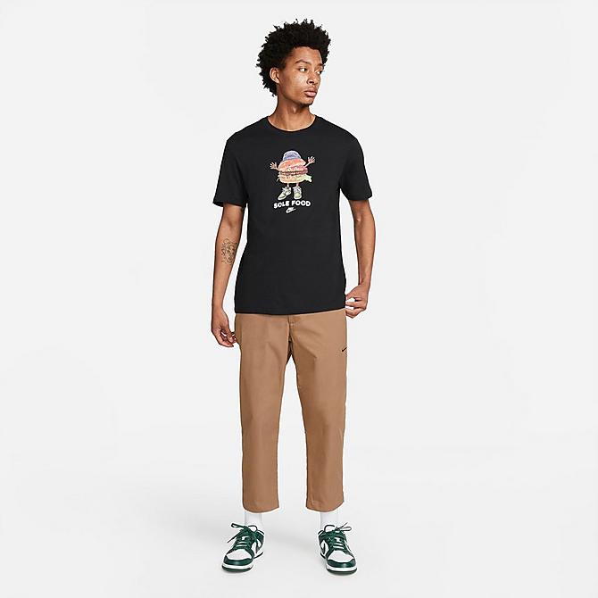 Back Left view of Men's Nike Sportswear Style Essentials Sneaker Unlined Woven Cropped Pants in Archaeo Brown/Sail/Ice Silver/Archaeo Brown Click to zoom