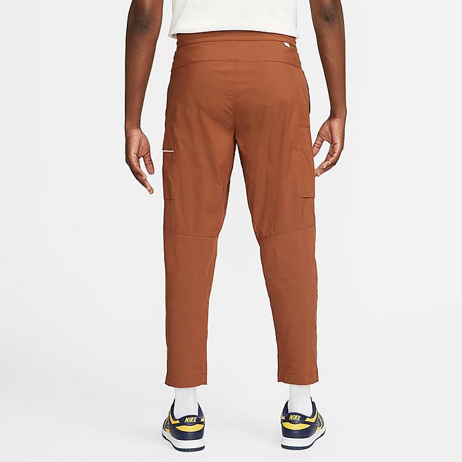 Front Three Quarter view of Men's Nike Sportswear Style Essentials Woven Unlined Cargo Pants in Pecan/Sail/Ice Silver/Pecan Click to zoom