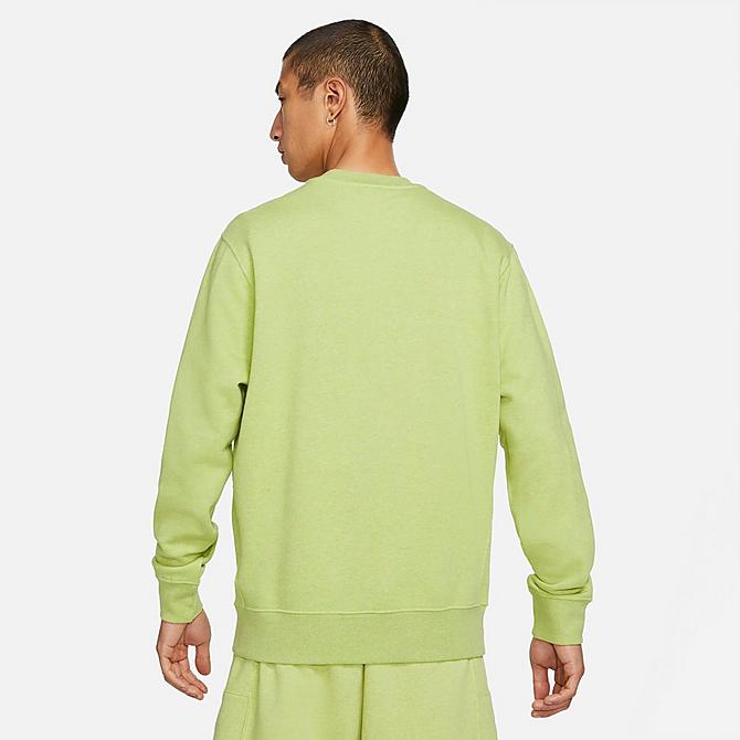 Back Left view of Men's Nike Sportswear Sport Essentials+ Crewneck Sweatshirt in Light Lemon Twist/Multi Click to zoom