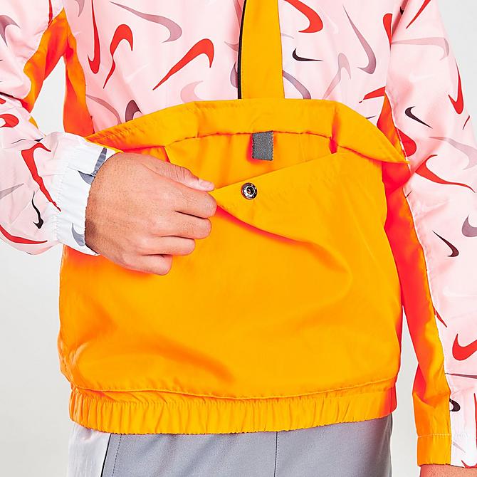 On Model 6 view of Boys' Nike Sportswear Woven Printed Anorak Jacket Click to zoom