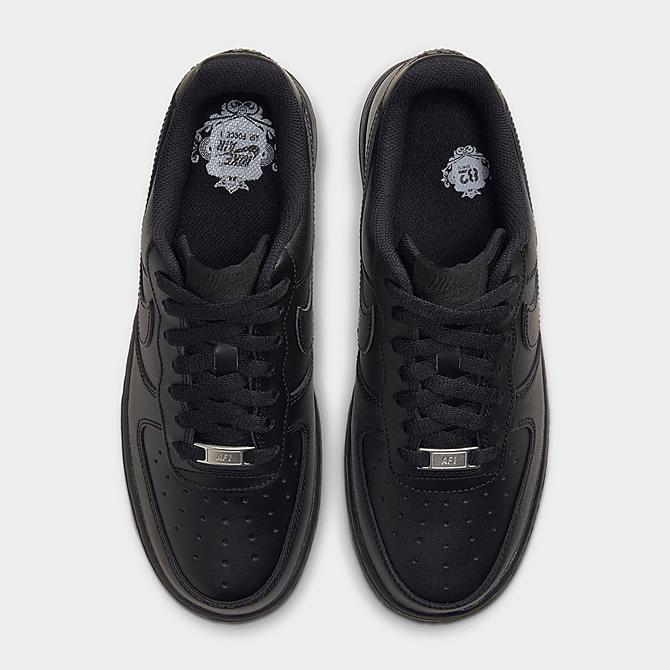 Back view of Women's Nike Air Force 1 Low Casual Shoes in Black/Black/Black Click to zoom