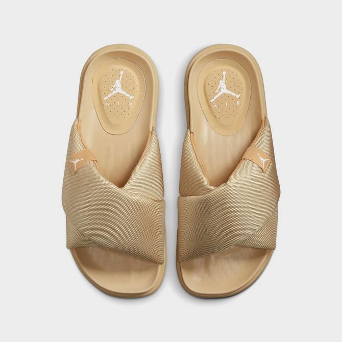 Back view of Women's Jordan Sophia Slide Sandals in Sesame/White/Sesame Click to zoom