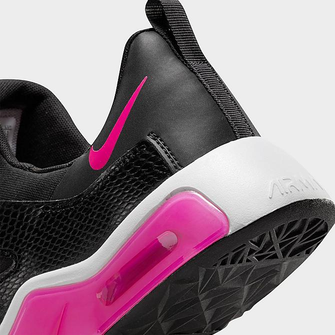 Front view of Women's Nike Air Max Bella TR 5 Training Shoes in Black/White/Rush Pink Click to zoom