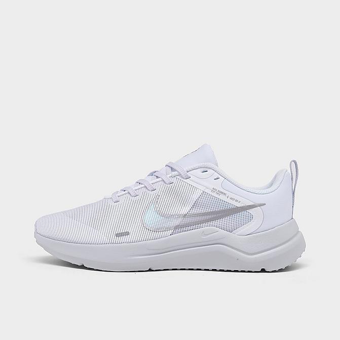 Right view of Women's Nike Downshifter 12 Training Shoes in White/Metallic Silver/Pure Platinum Click to zoom