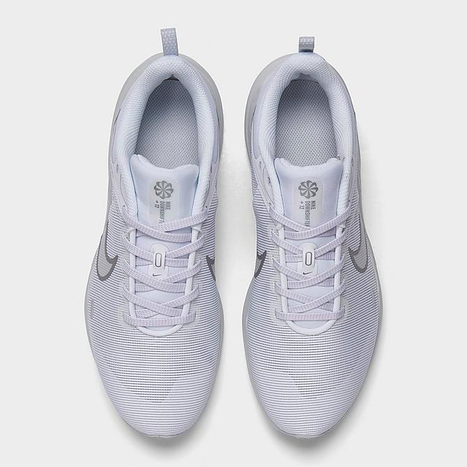 Back view of Women's Nike Downshifter 12 Training Shoes in White/Metallic Silver/Pure Platinum Click to zoom