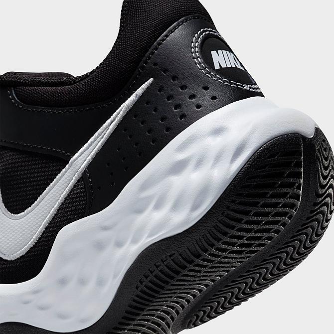 Front view of Men's Nike Fly By Mid 3 Basketball Shoes in Black/White Click to zoom