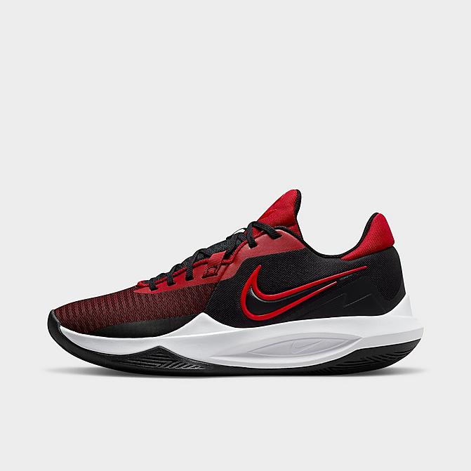 Right view of Men's Nike Precision 6 Basketball Shoes in Black/University Red/Gym Red/White Click to zoom